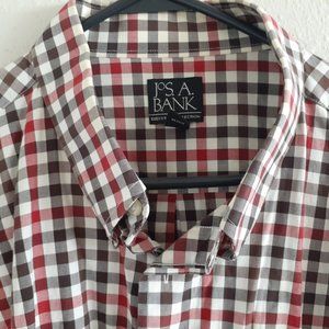 Color Collection Tailored Fit Button-Down Collar Plaid Sportshirt